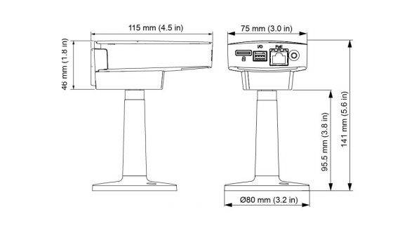IPカメラ Axis ネットワークカメラ M1145 製品図解