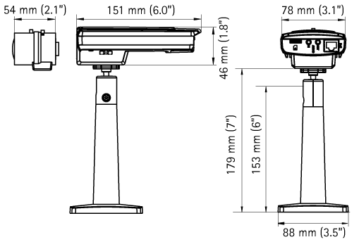 IPカメラ Axis ネットワークカメラ P1355 製品図解